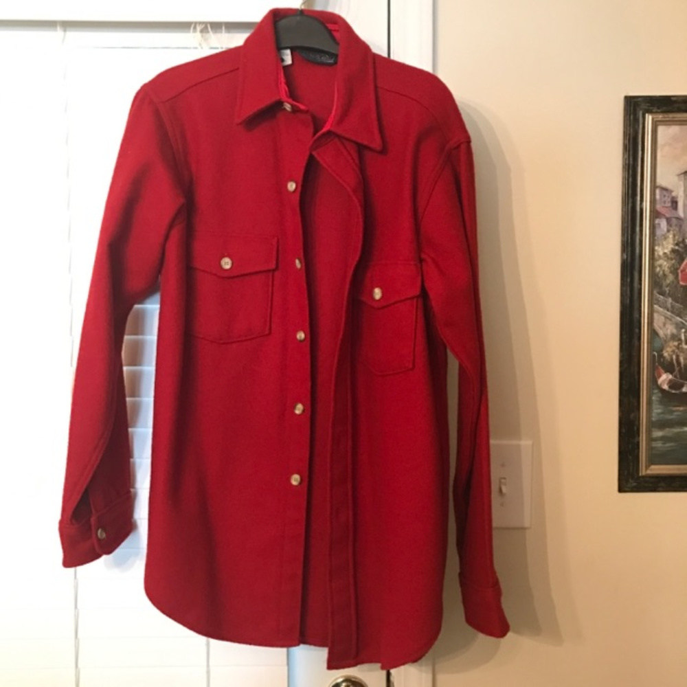 Women's Red Wool Land's End Shirt